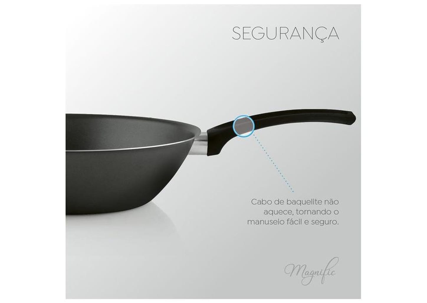 Panela Wok Panelux de Alumínio Antiaderente Magnific Grafite 24cm