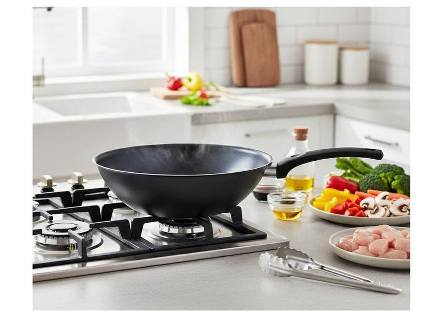 Panela Wok Panelux de Alumínio Antiaderente Magnific Grafite 24cm