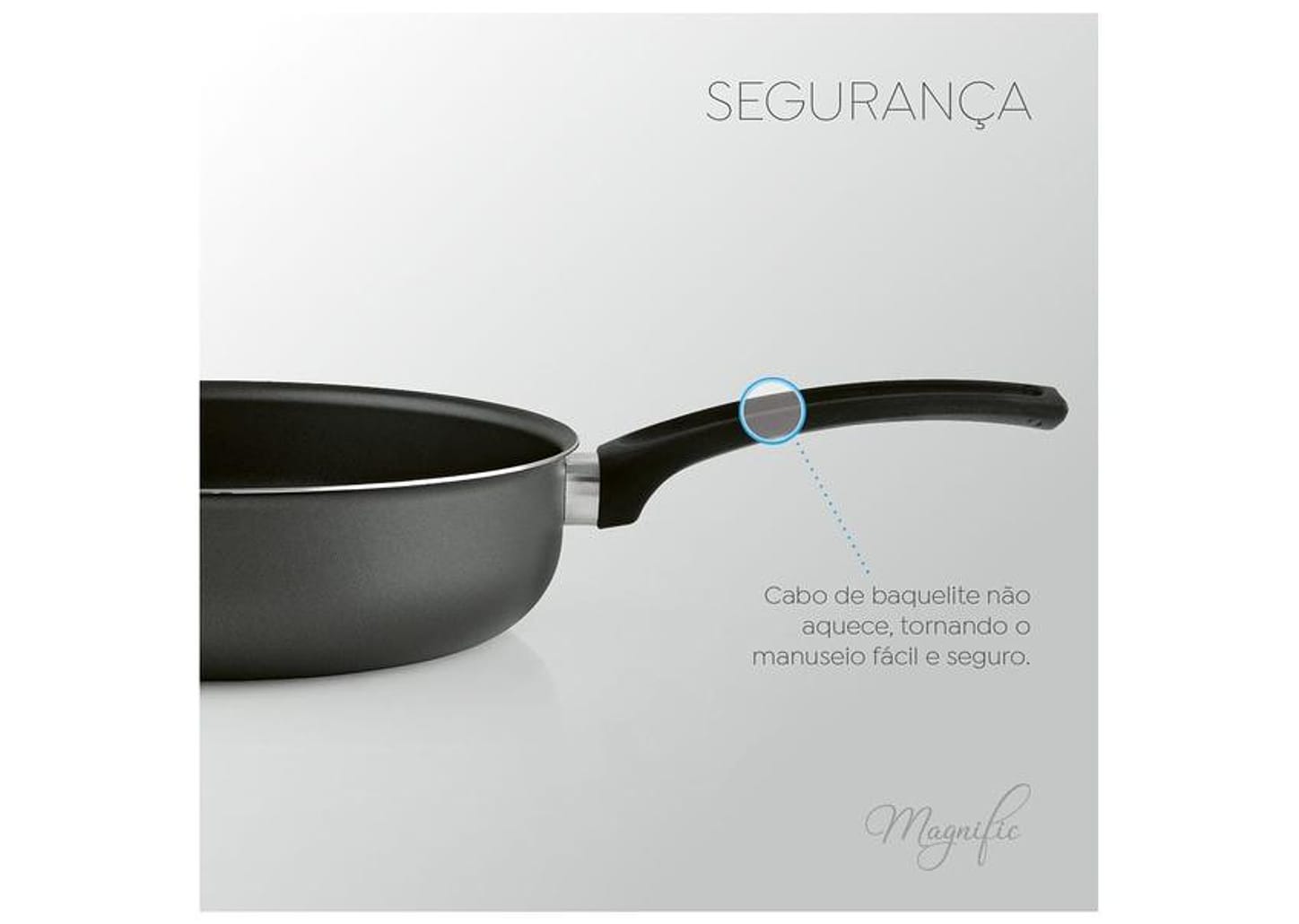 Frigideira Antiaderente Panelux de Alumínio Com Tampa Magnific Grafite 22cm