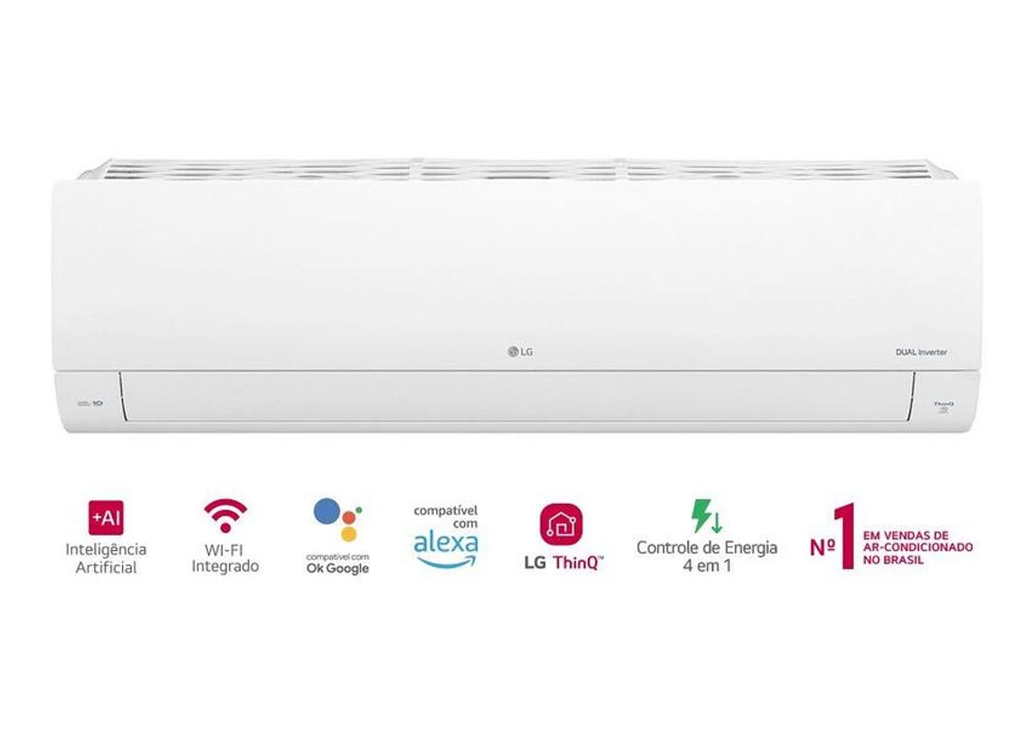 Ar-condicionado Split 12.000 BTUs LG Dual Inverter Frio AI Voice S3NQ12JA31L