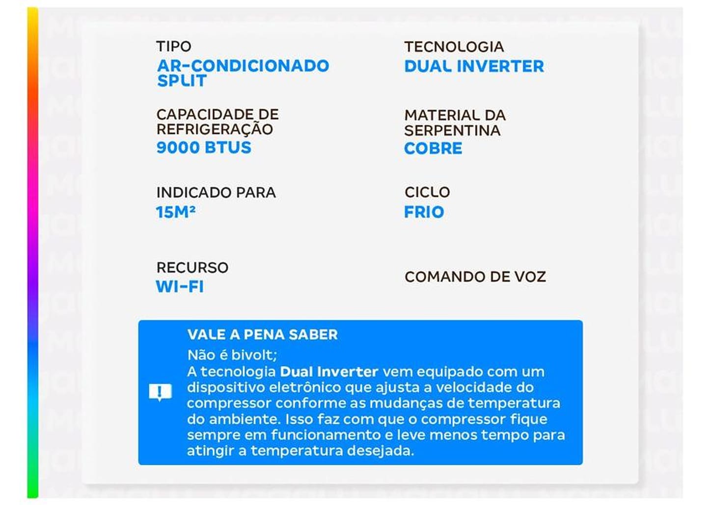 Ar-condicionado Split 9.000 BTUs LG Dual Inverter Frio AI Voice S3NQ09AA31F