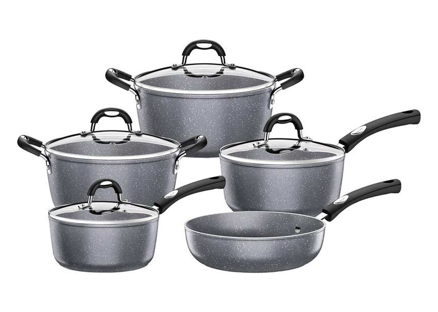 Jogo de Panelas Tramontina Antiaderente Starflon Premium Alumínio Cinza 5 Peças Mônaco