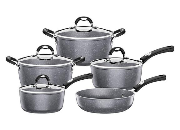 Jogo de Panelas Tramontina Antiaderente Starflon Premium Alumínio Cinza 5 Peças Mônaco