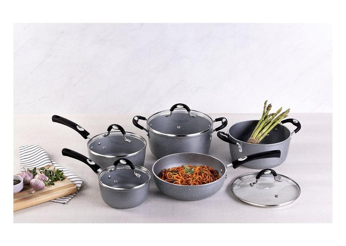 Jogo de Panelas Tramontina Antiaderente Starflon Premium Alumínio Cinza 5 Peças Mônaco