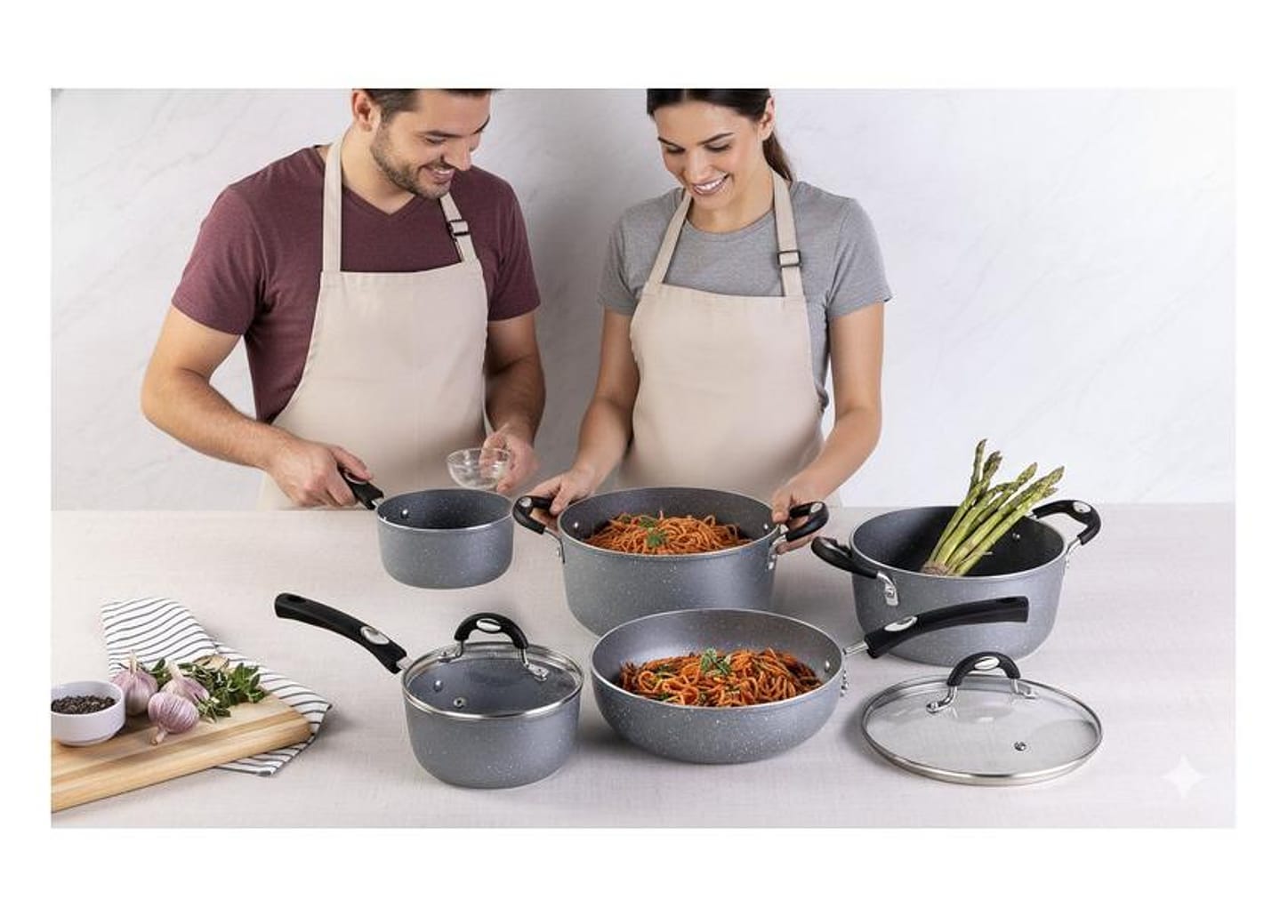 Jogo de Panelas Tramontina Antiaderente Starflon Premium Alumínio Cinza 5 Peças Mônaco