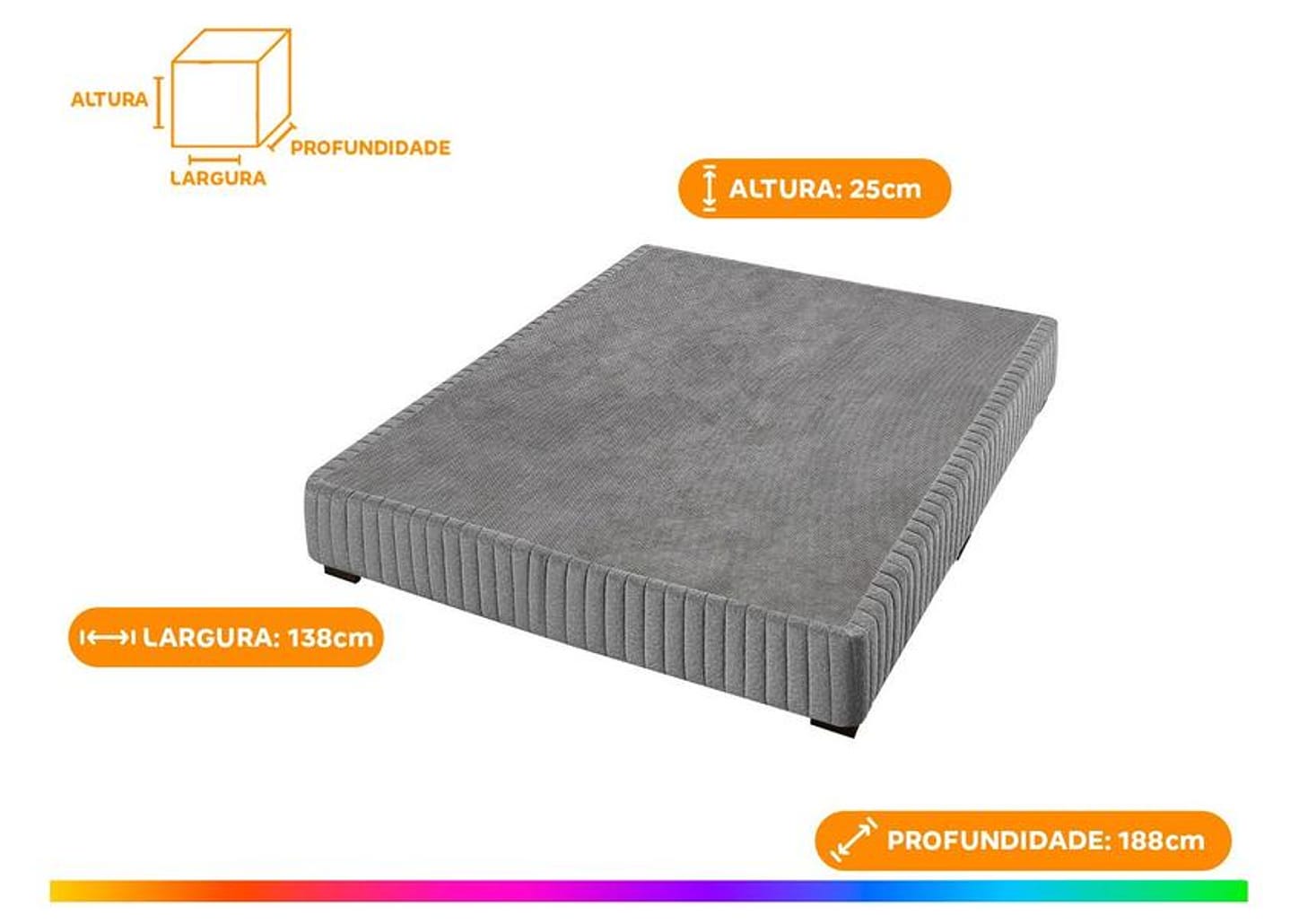 Base Cama Box Casal Americanflex 25x138x188cm Diamante