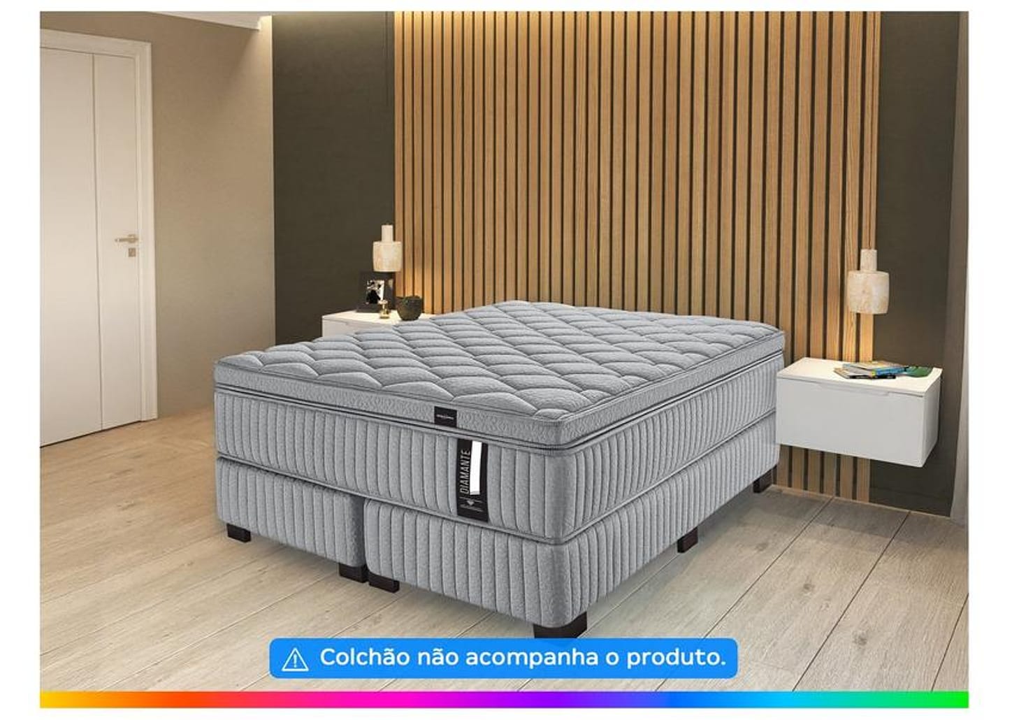 Base Cama Box Queen Americanflex Bipartida 25x158x198cm Diamante
