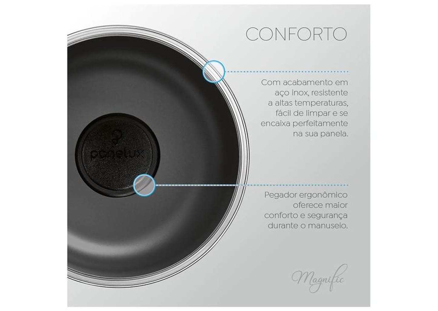 Cuscuzeira Panelux de Alumínio Revestimento Interno Antiaderente Magnific 2,4L 16cm