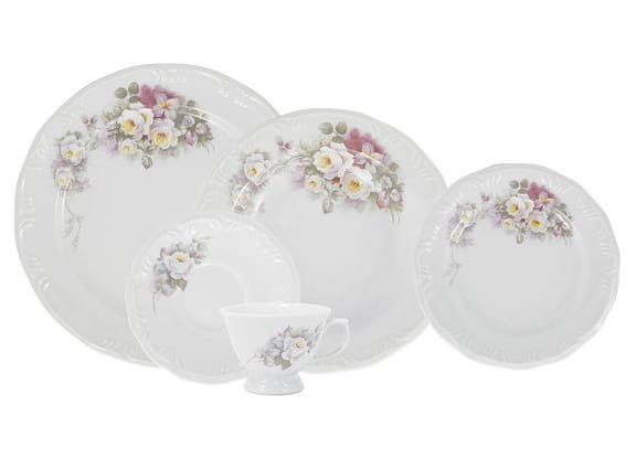 Aparelho de Jantar 20 Peças Schmidt Redondo - Porcelana Eterna