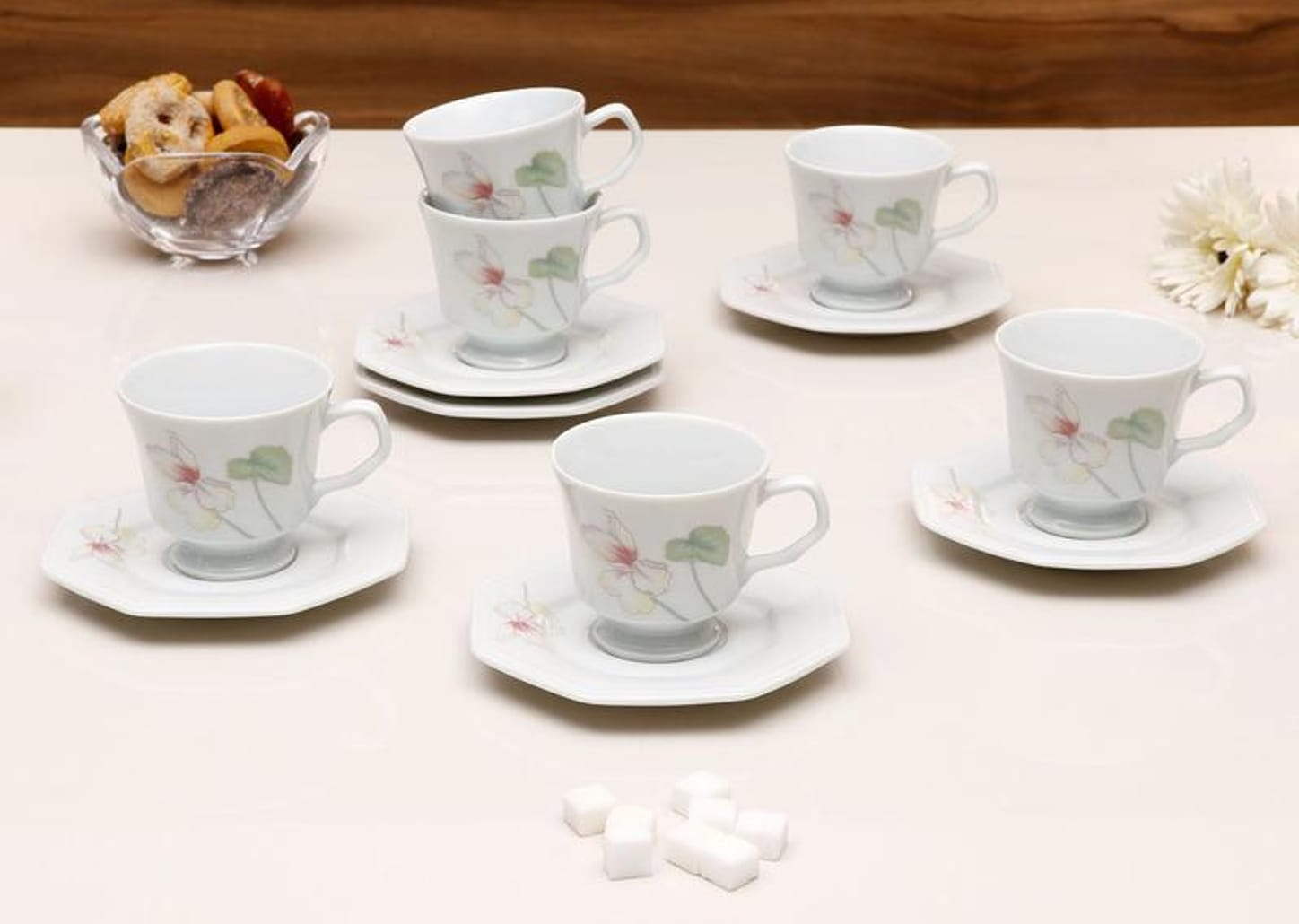 Conjunto de Chá Porcelana 6 Peças - Schmidt Classic Encanto