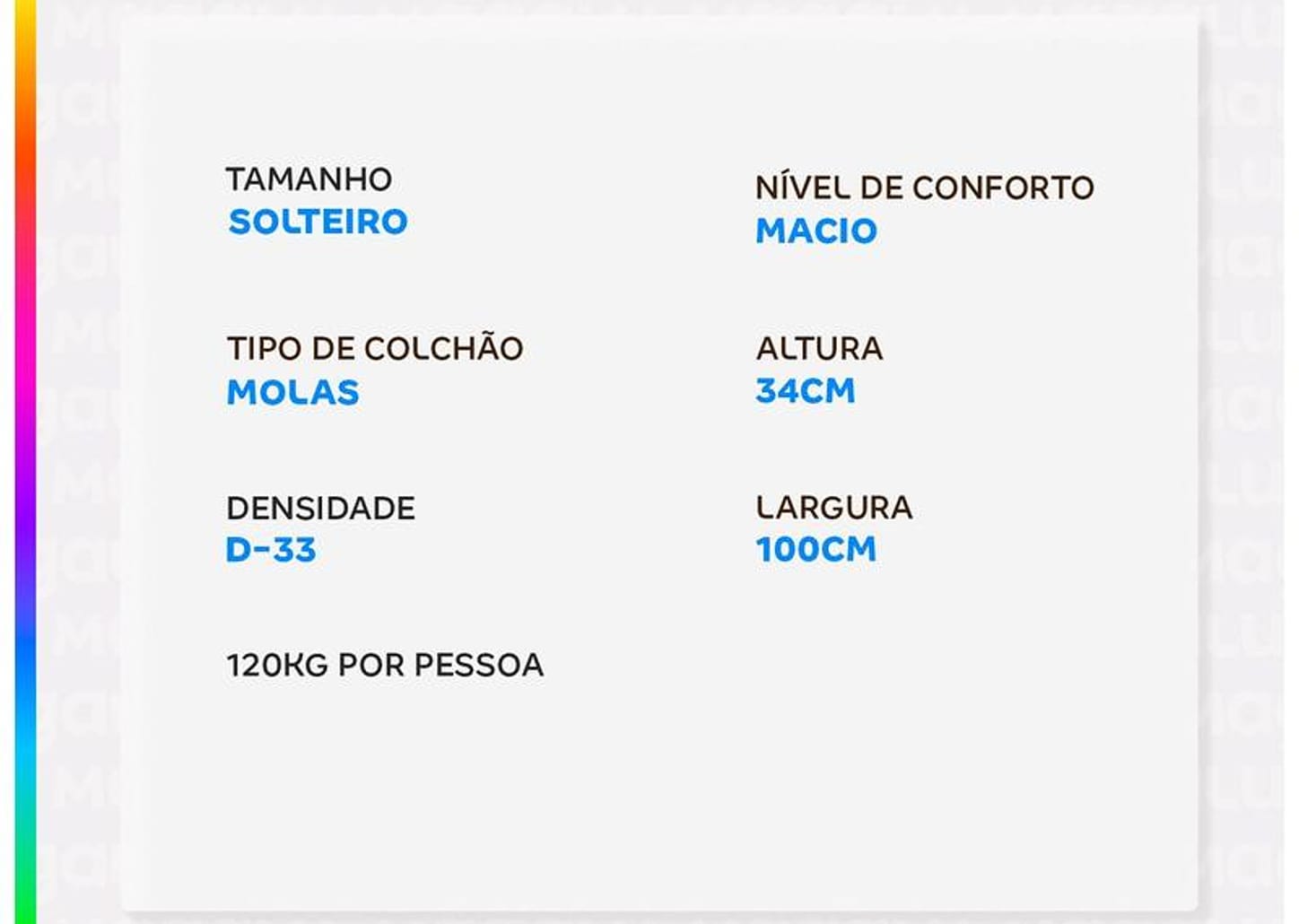 Colchão Solteirão Americanflex de Molas Ensacadas 34x100x200cm Seis Estrelas