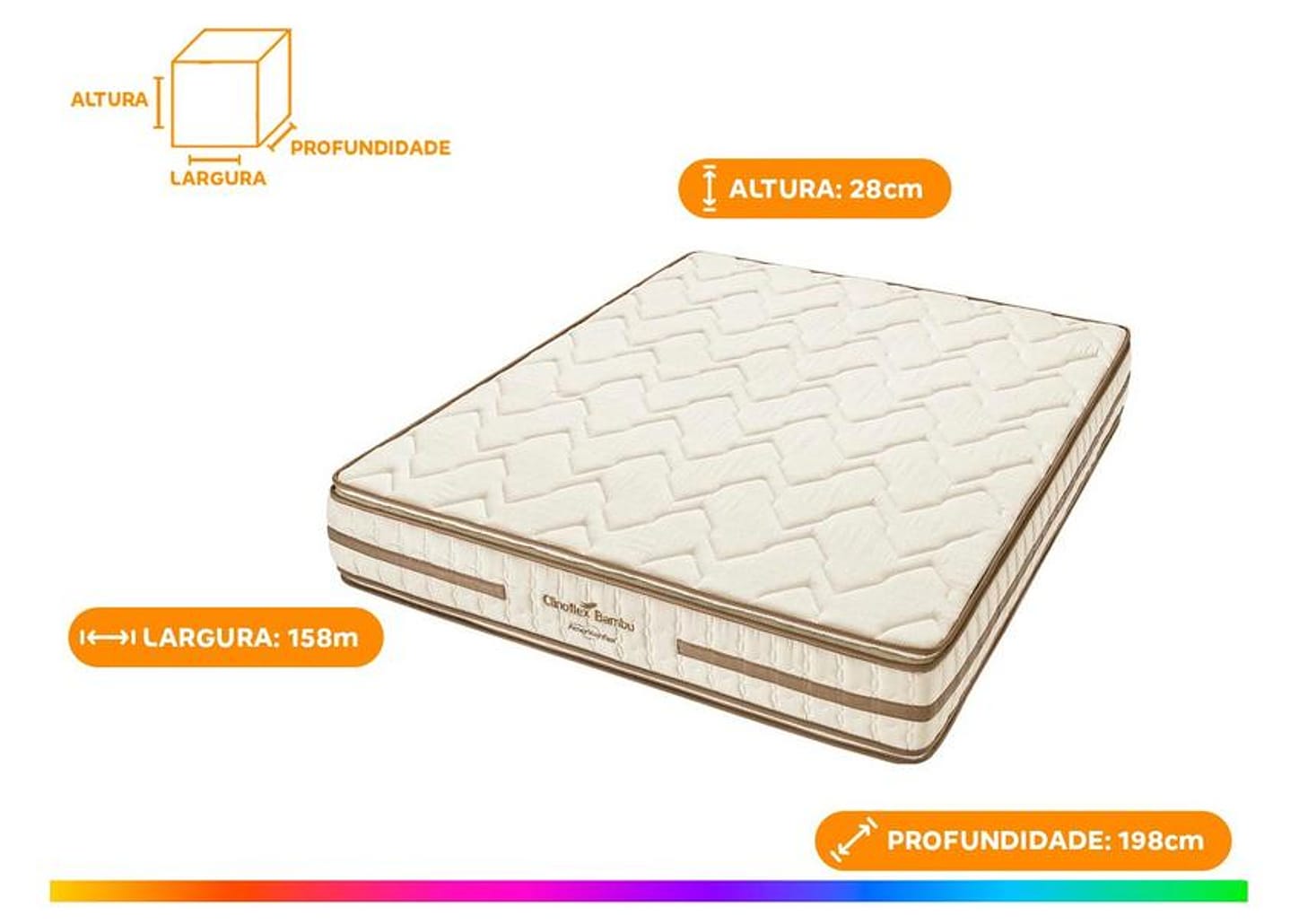 Colchão Queen Especial Americanflex de Espuma 28x158x198cm Clinoflex Bambu