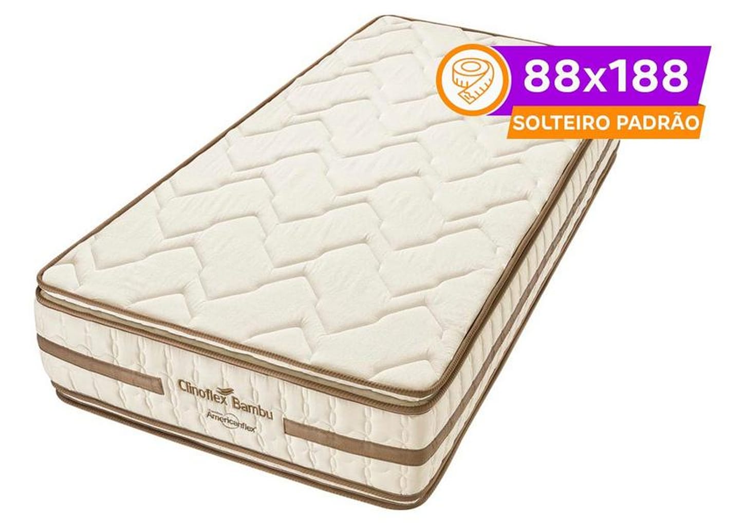 Colchão Solteiro Padrão Americanflex de Espuma 24x88x188cm Clinoflex Bambu