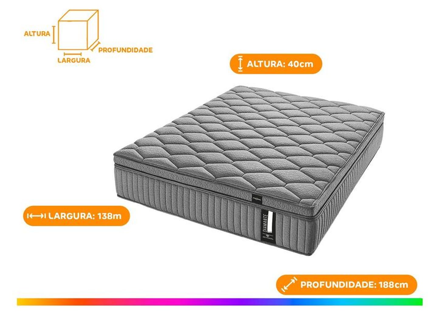 Colchão Casal Americanflex de Molas Ensacadas 40x138x188cm Diamante