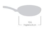 Frigideira Francesa Antiaderente Rochedo de Alumínio Facilita Cinza 24cm