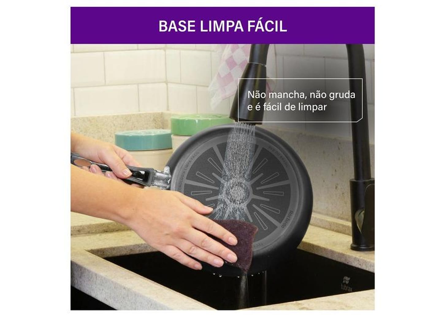 Frigideira Francesa Antiaderente Rochedo de Alumínio Facilita Cinza 24cm