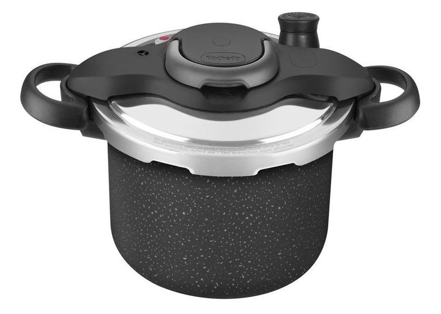 Panela de Pressão Rochedo 4,5L Antiaderente Preto e Cinza Stone Pro Clipso