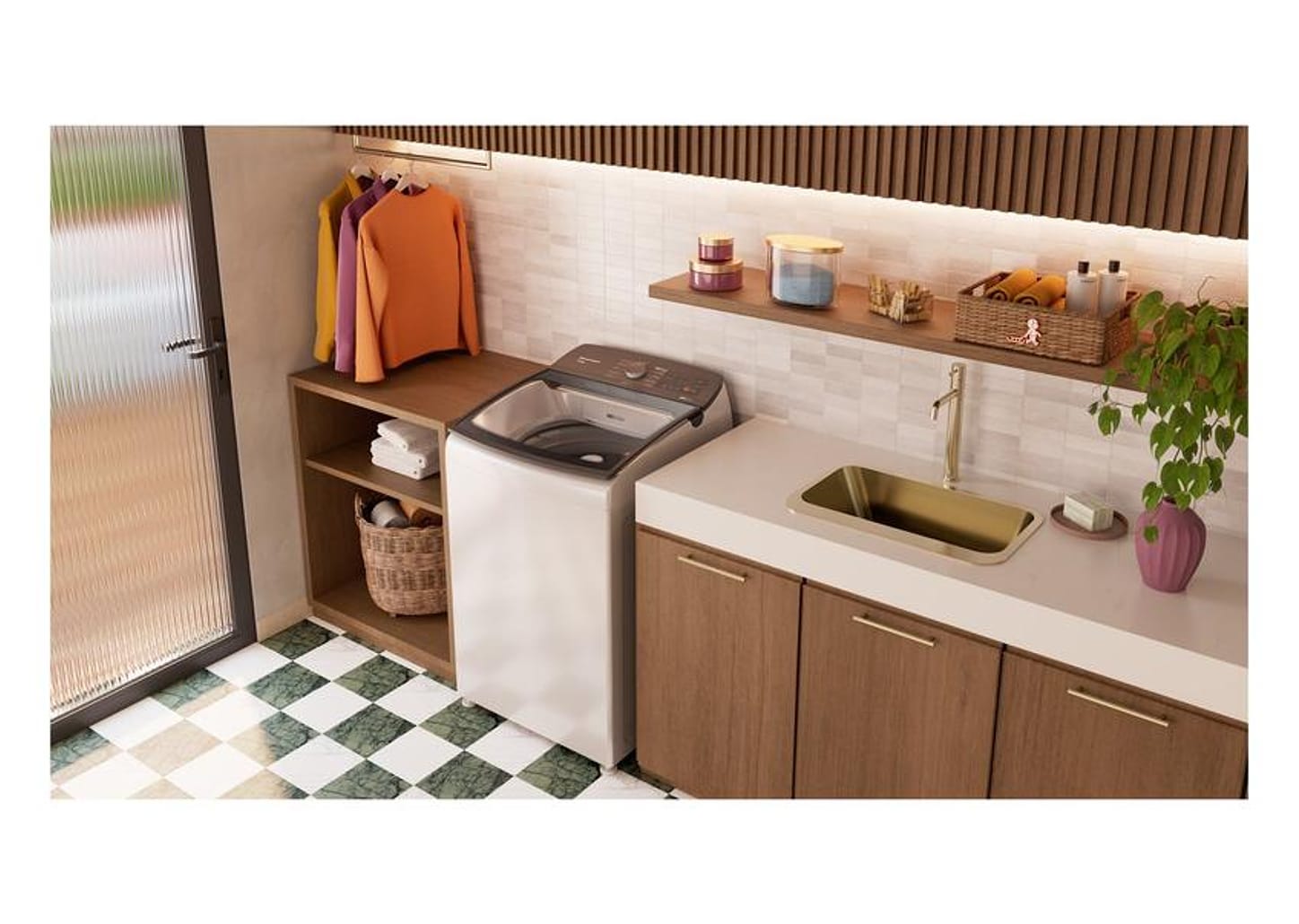 Lavadora de Roupas Brastemp 16kg Cesto Inox 12 programas Branco BWF16AB