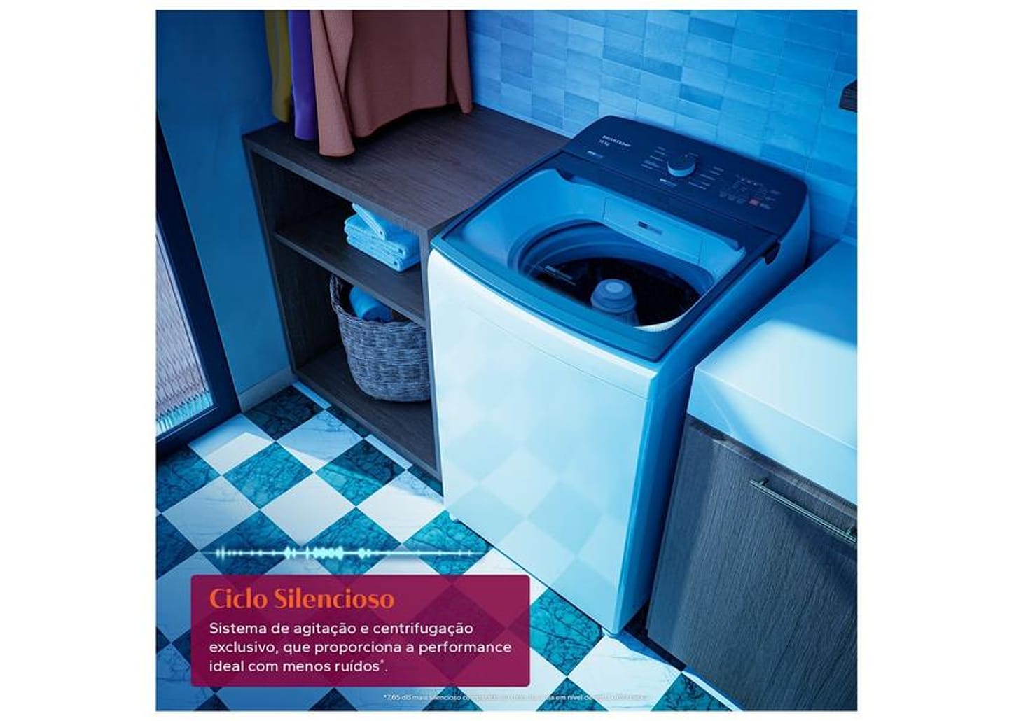 Lavadora de Roupas Brastemp 16kg Cesto Inox 12 programas Branco BWF16AB