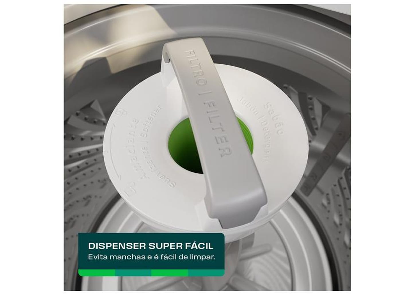 Lavadora de Roupas Consul 14kg Cesto Inox 12 programas Branco CWN14AB