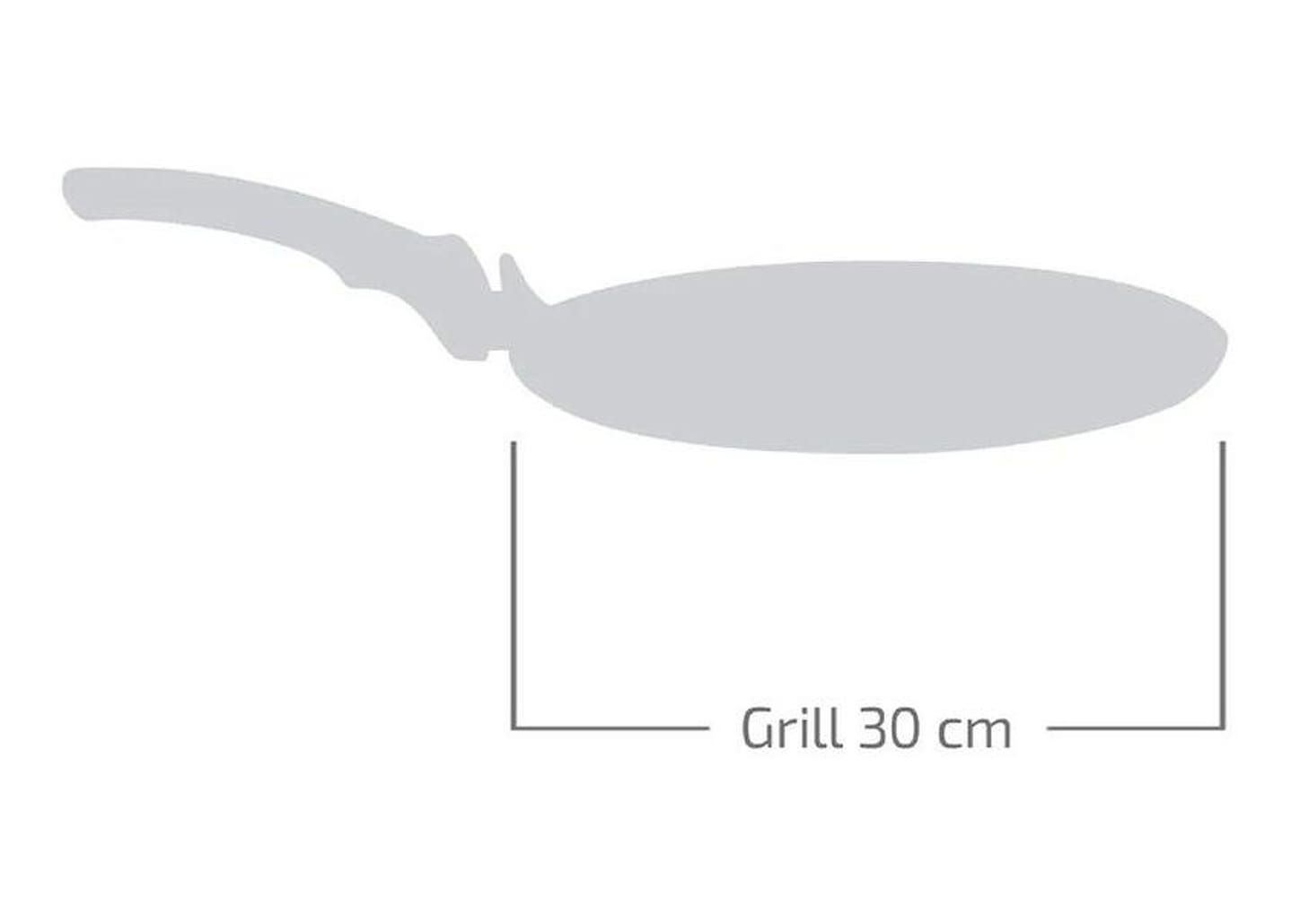 Frigideira Grill Antiaderente Rochedo de Alumínio Ondulada Natural Stone Cinza Claro 30cm