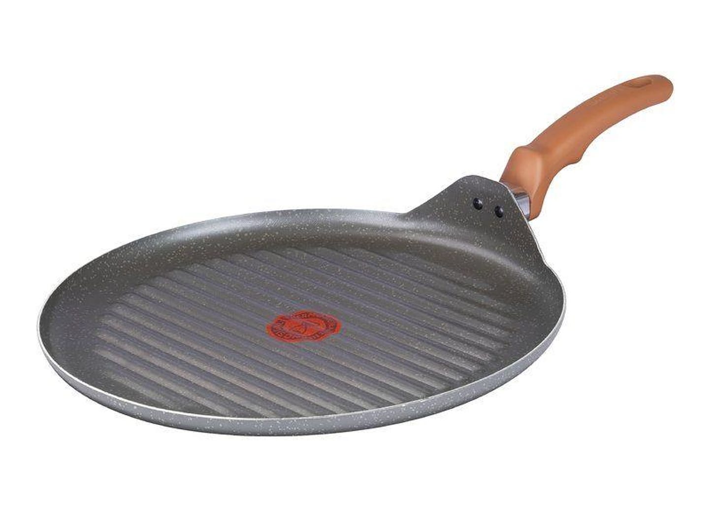 Frigideira Grill Antiaderente Rochedo de Alumínio Ondulada Natural Stone Cinza Claro 30cm