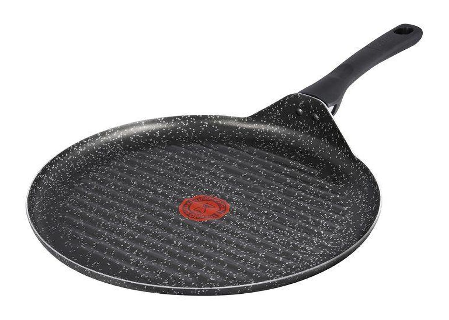 Frigideira Grill Antiaderente Rochedo de Alumínio Chapa Ondulada Stone Pro Preto e Cinza 30cm