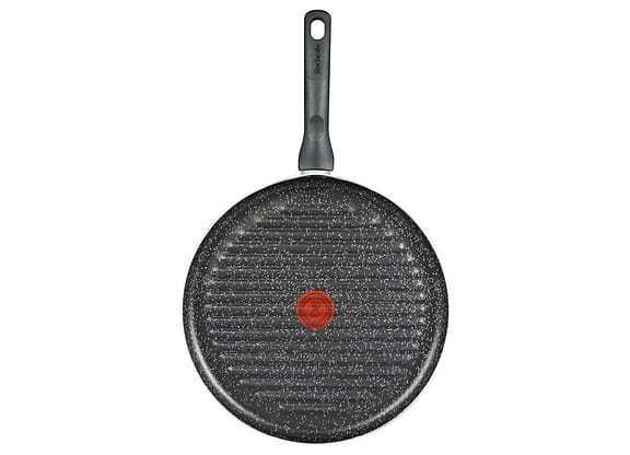 Frigideira Grill Antiaderente Rochedo de Alumínio Chapa Ondulada Stone Pro Preto e Cinza 30cm