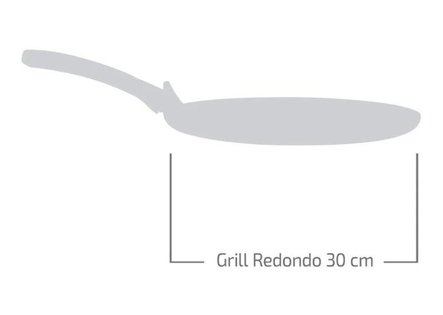 Frigideira Grill Antiaderente Rochedo de Alumínio Chapa Ondulada Stone Pro Preto e Cinza 30cm