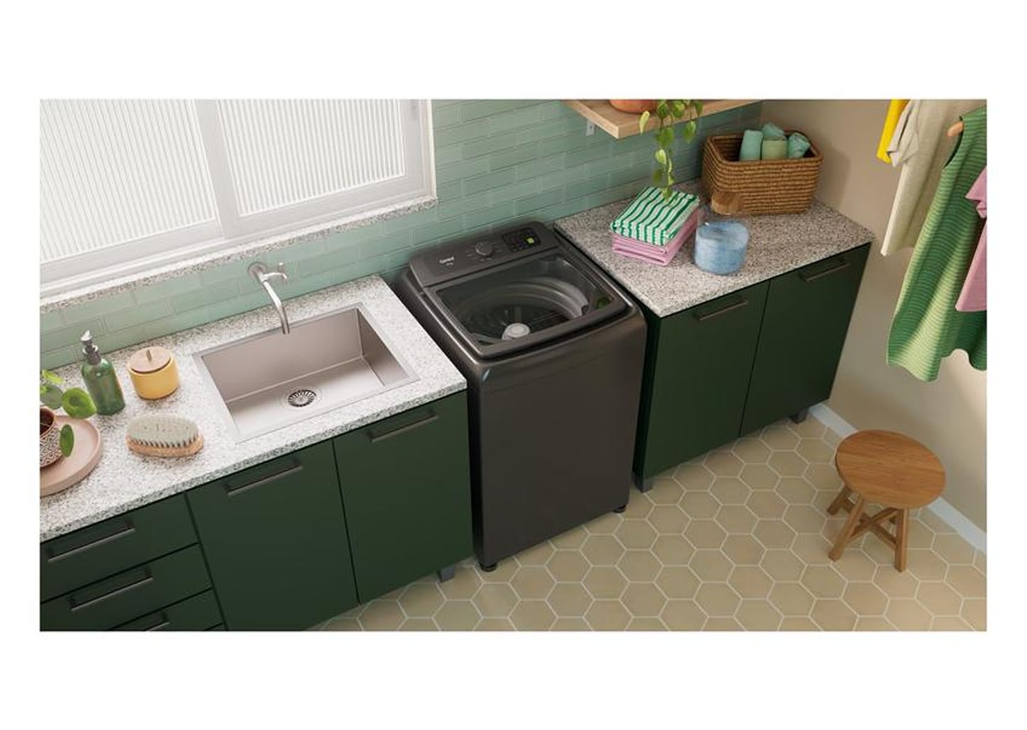 Lavadora de Roupas Consul 16kg Cesto Inox 12 Programas Cinza CWN16A9