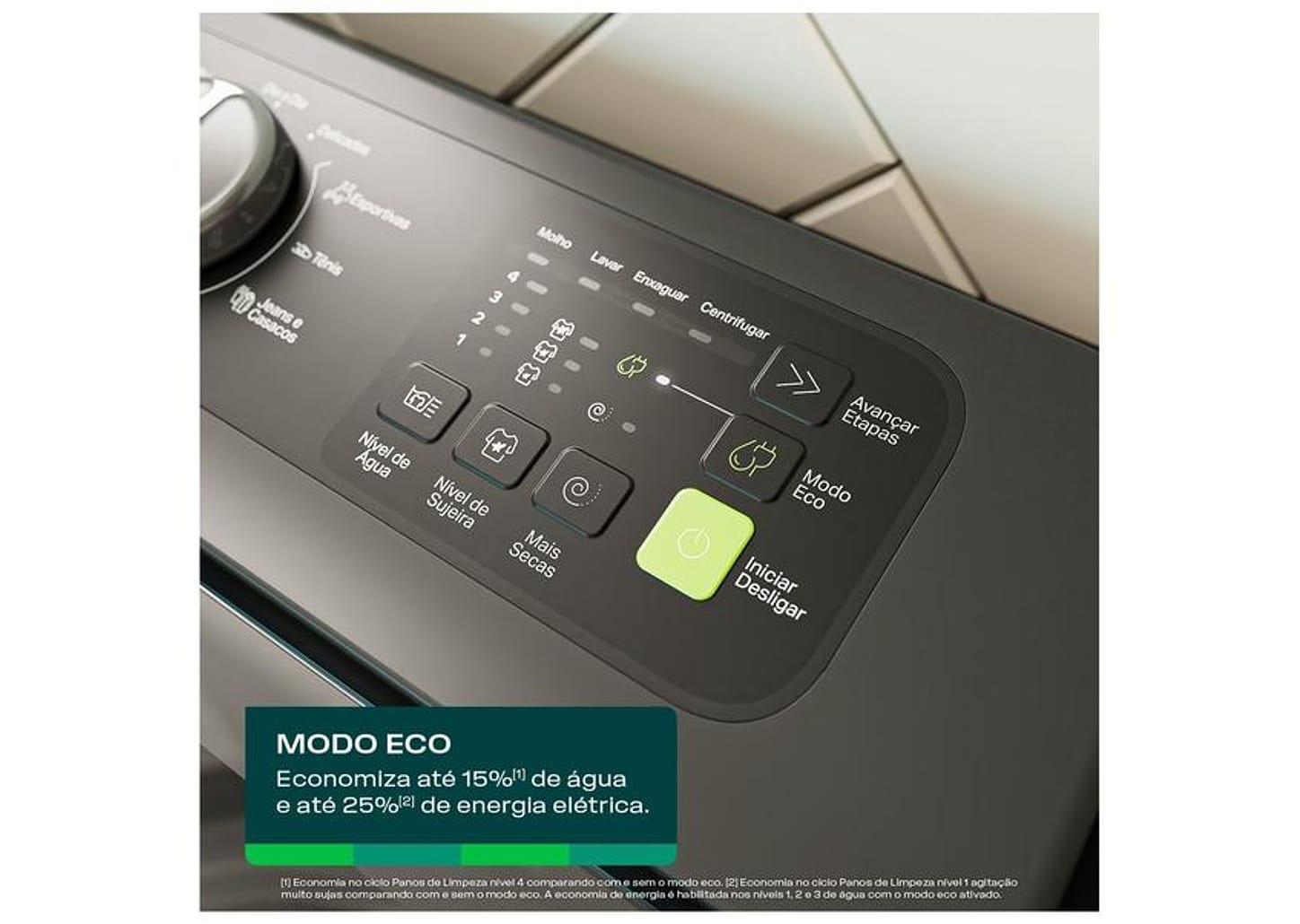 Lavadora de Roupas Consul 16kg Cesto Inox 12 Programas Cinza CWN16A9