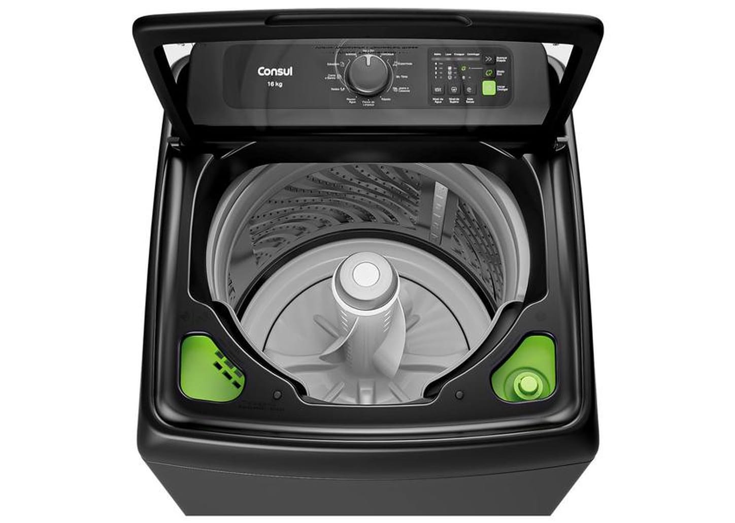 Lavadora de Roupas Consul 16kg Cesto Inox 12 Programas Cinza CWN16A9