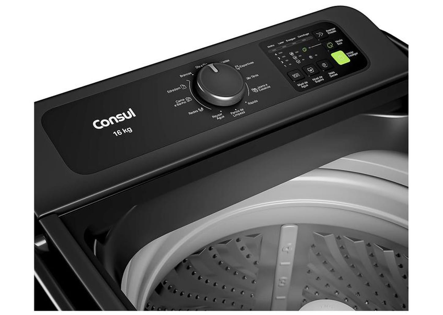 Lavadora de Roupas Consul 16kg Cesto Inox 12 Programas Cinza CWN16A9