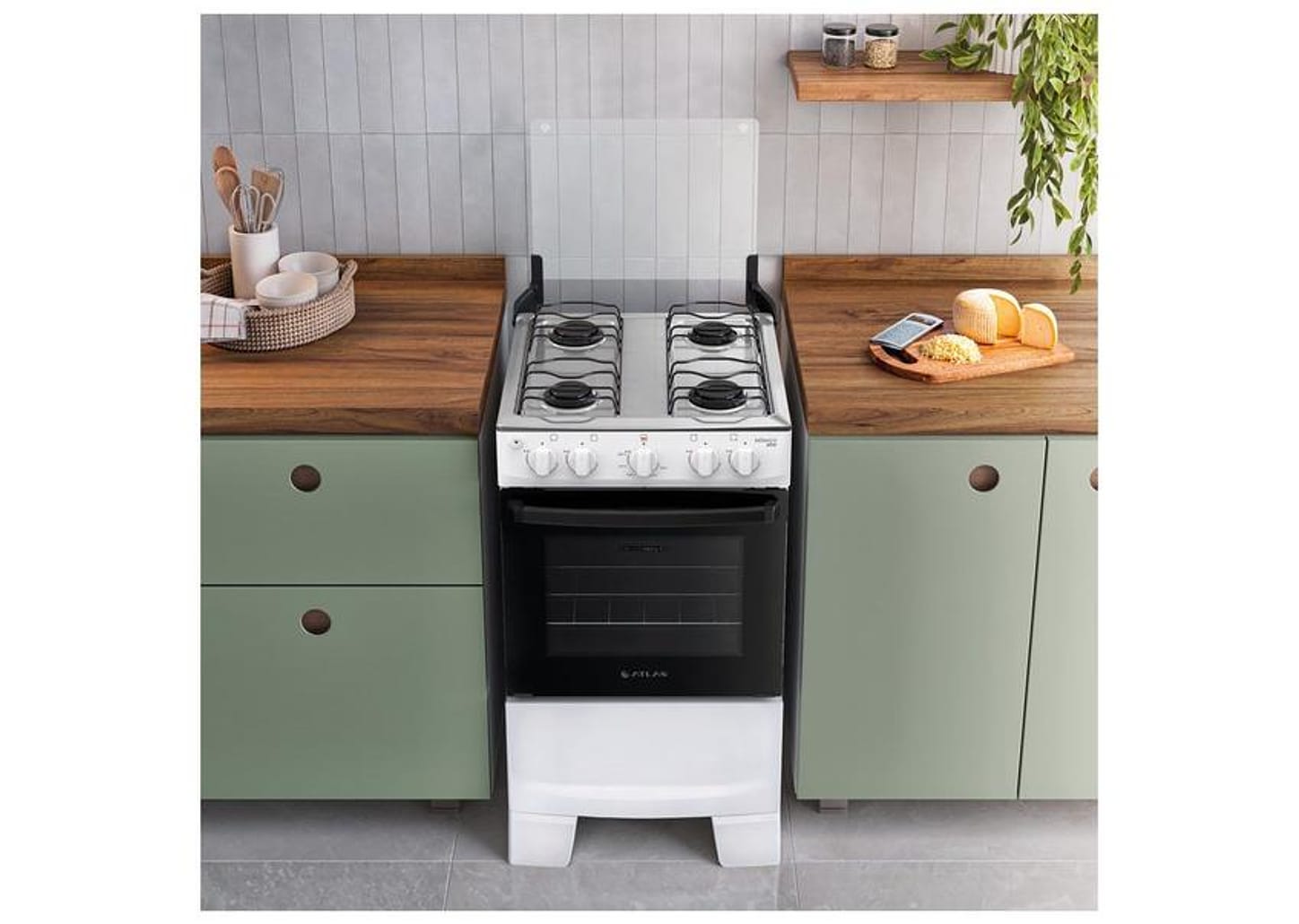 Fogão 4 Bocas Atlas Branco Mônaco Plus