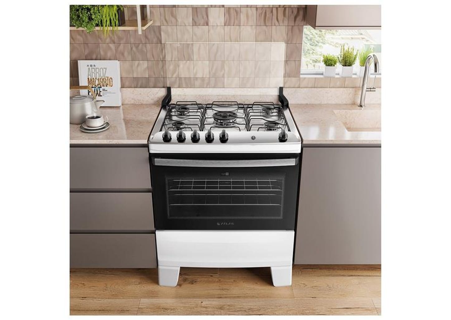 Fogão 5 Bocas Atlas Branco Agile