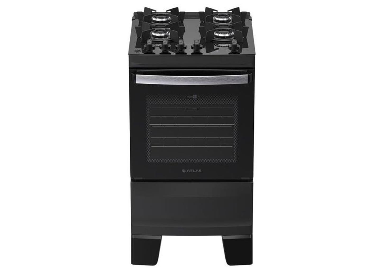 Fogão 4 Bocas Atlas Preto Up Glass Agile
