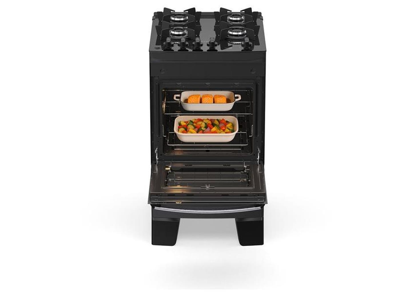 Fogão 4 Bocas Atlas Preto Up Glass Agile