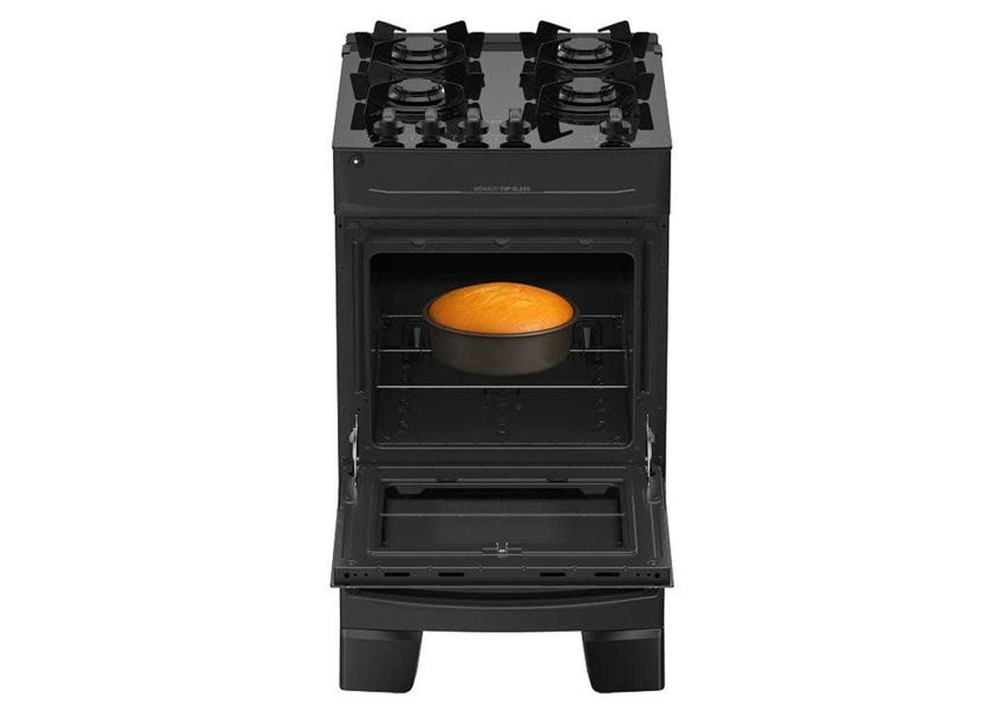 Fogão 4 Bocas Atlas Preto Mônaco Top Glass