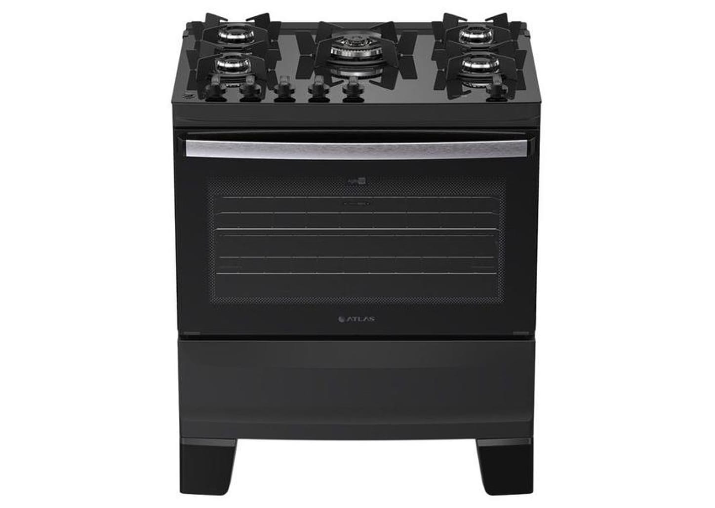 Fogão 5 Bocas Atlas Preto Up Glass Agile