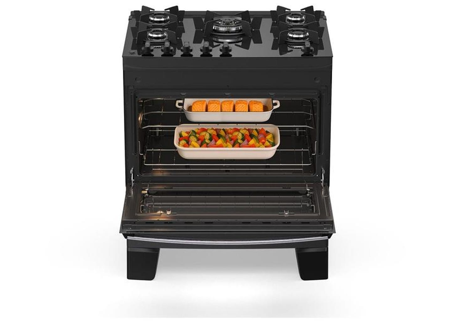 Fogão 5 Bocas Atlas Preto Up Glass Agile