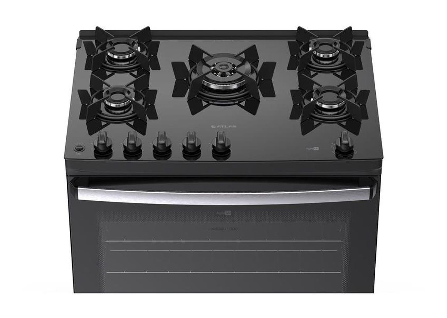 Fogão 5 Bocas Atlas Preto Up Glass Agile