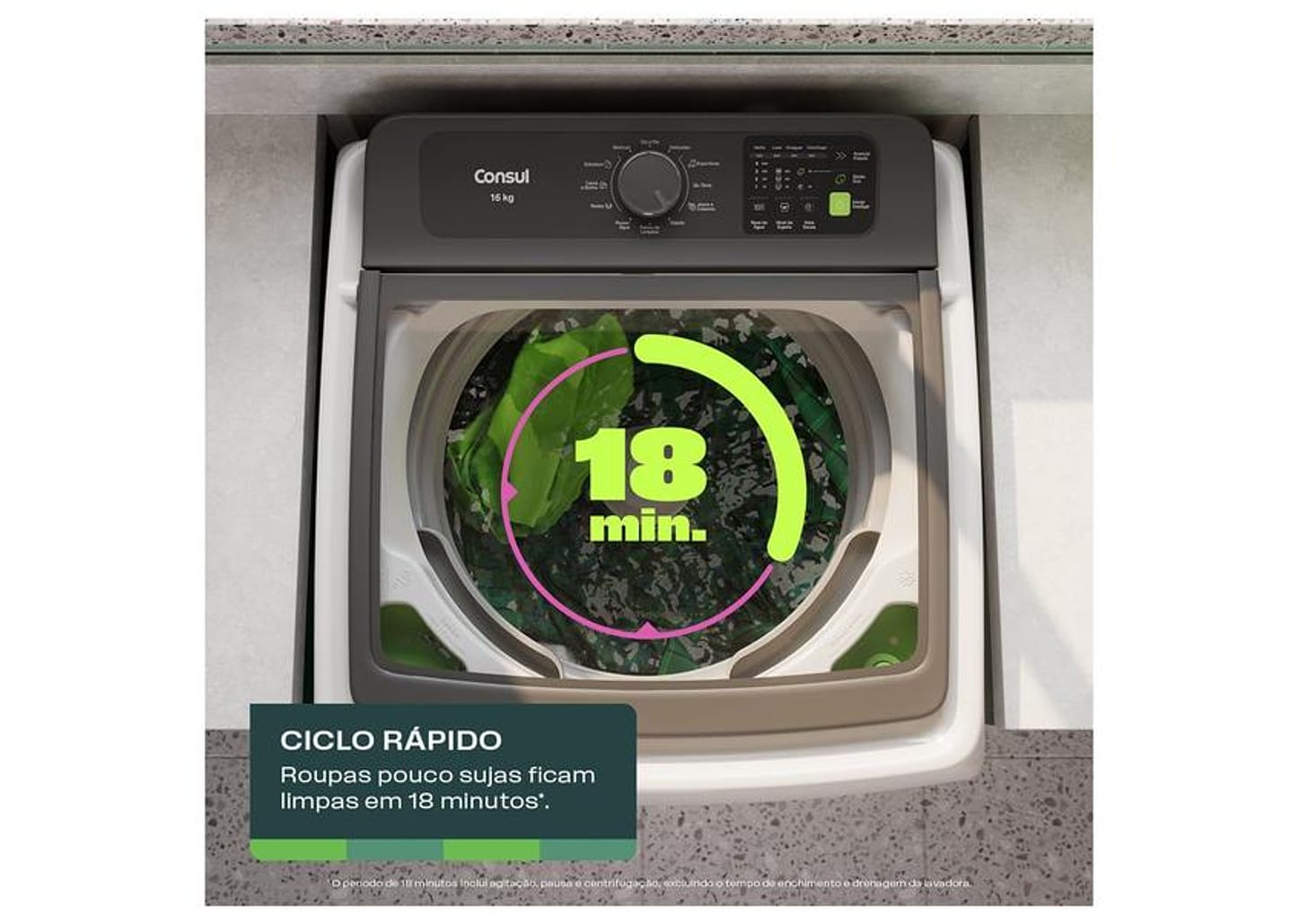 Lavadora de Roupas Consul 16kg Cesto Inox 12 programas Branco CWN16AB