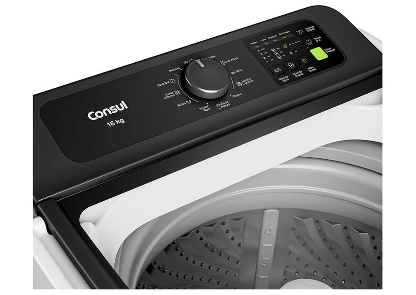 Lavadora de Roupas Consul 16kg Cesto Inox 12 programas Branco CWN16AB