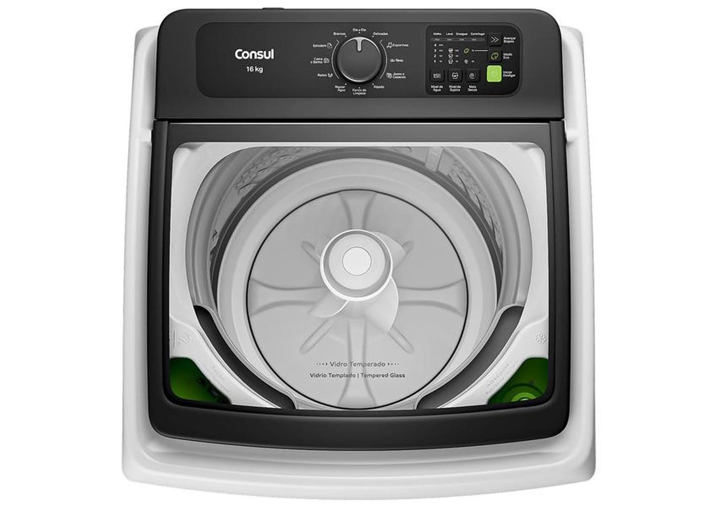 Lavadora de Roupas Consul 16kg Cesto Inox 12 programas Branco CWN16AB