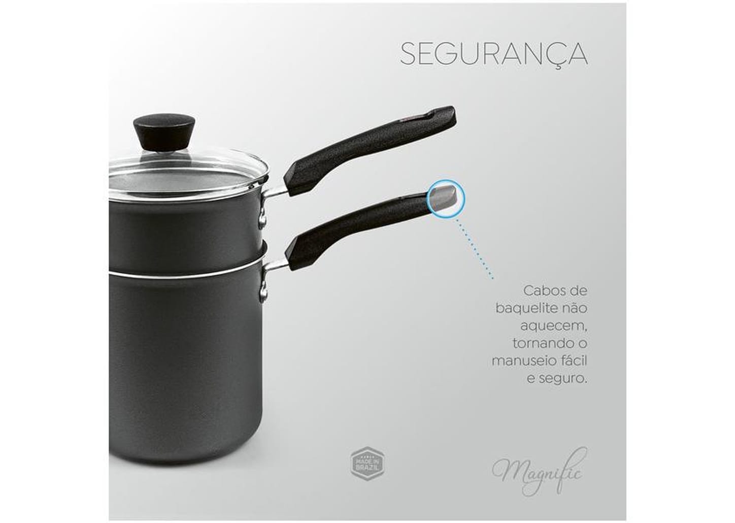 Cuscuzeira Panelux de Alumínio Antiaderente Magnific 800ml 10cm