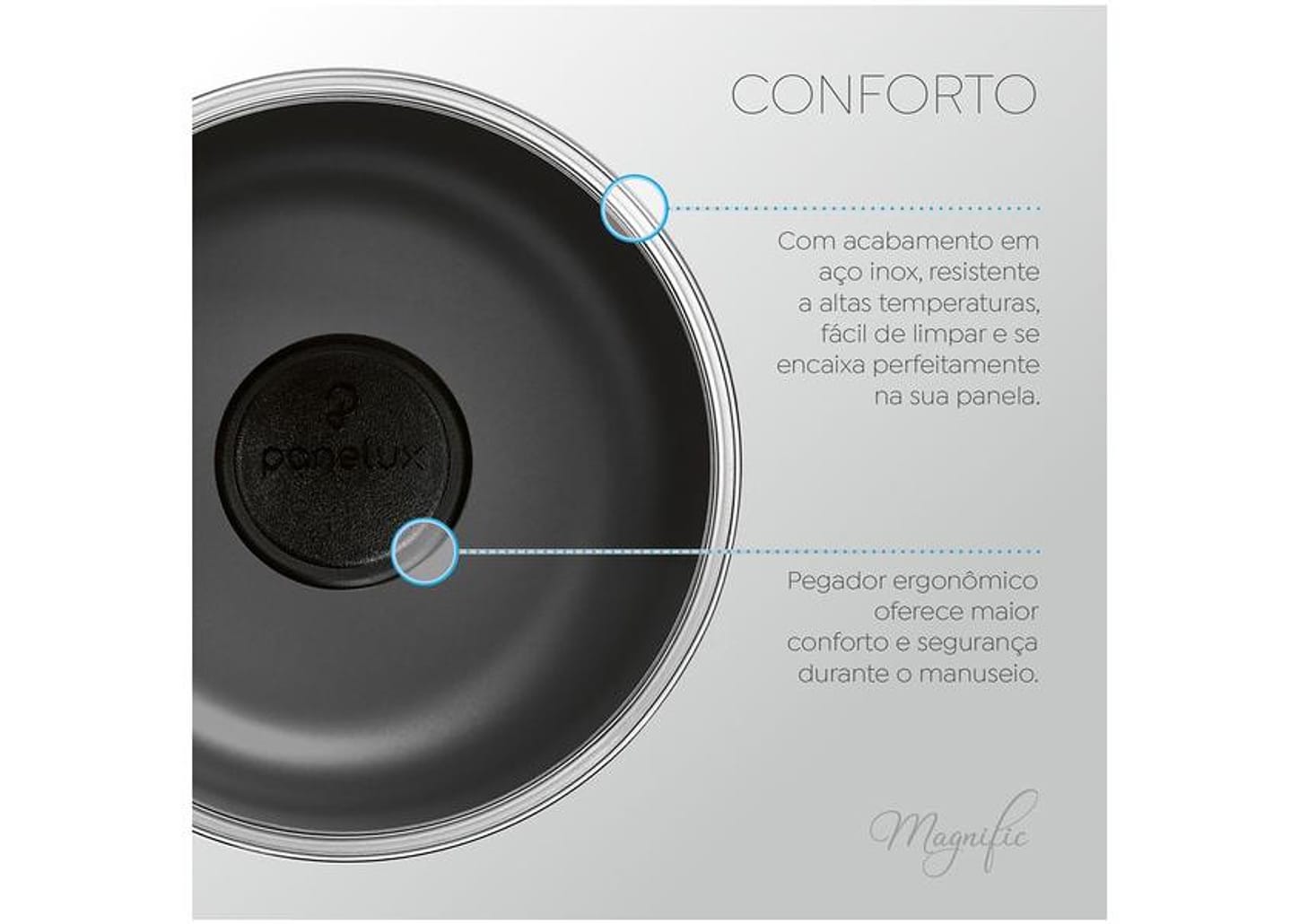 Cuscuzeira Panelux de Alumínio Antiaderente Magnific 800ml 10cm