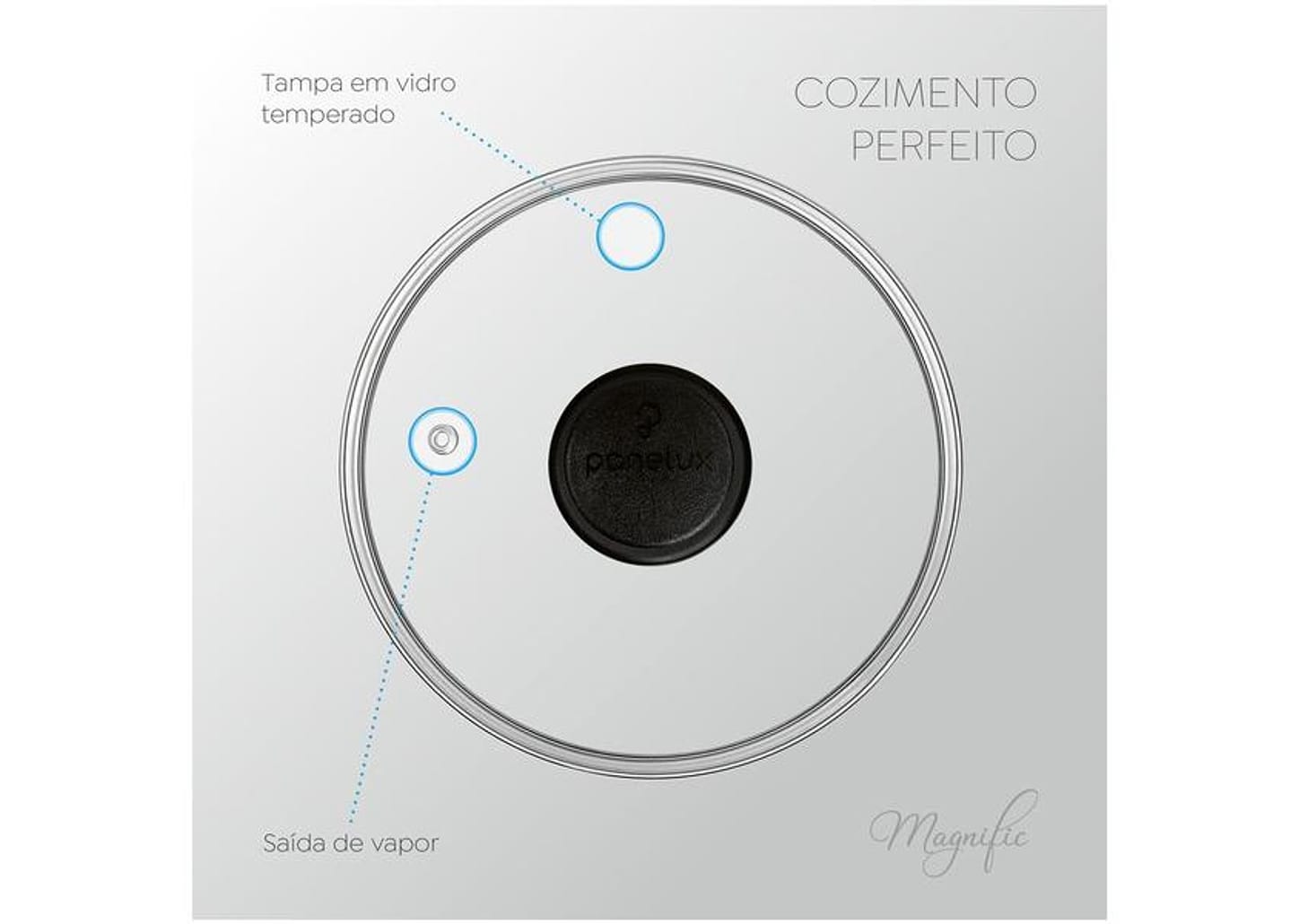 Cuscuzeira Panelux de Alumínio Antiaderente Magnific 800ml 10cm
