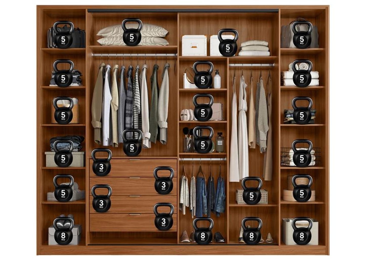 Guarda-roupa Casal 4 Gavetas 4 Portas Demobile Laredo