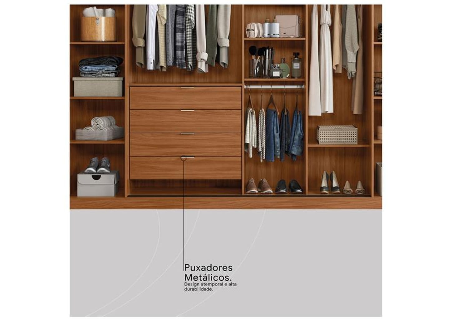 Guarda-roupa Casal 4 Gavetas 4 Portas Demobile Laredo