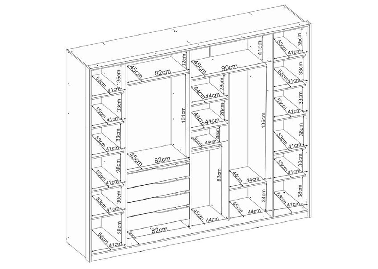 Guarda-roupa Casal 4 Gavetas 4 Portas Demobile Laredo